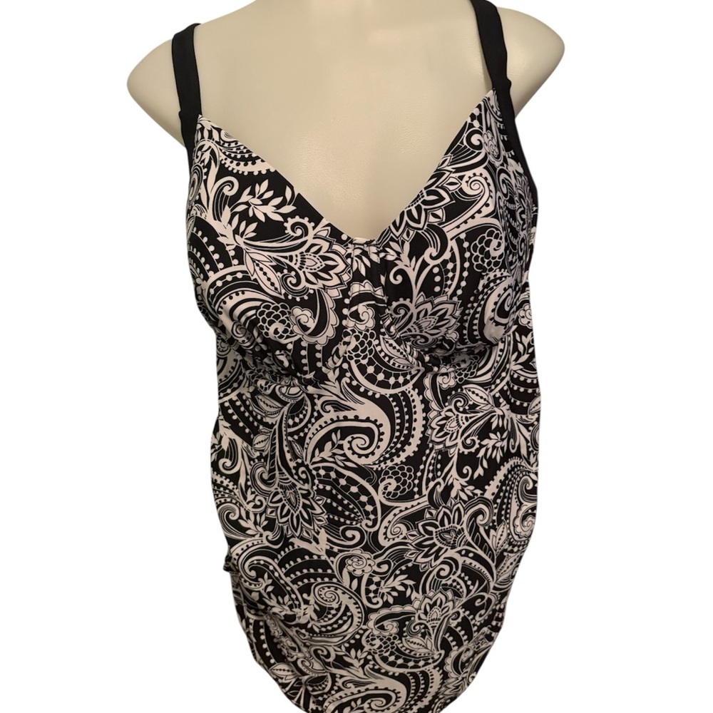 Target Black and White Paisley Swim Top